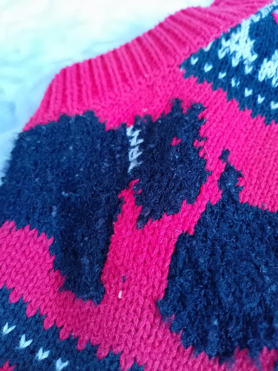 Vintage 90s Scottish Terrier Knit Dog Pattern Button-Up Sweater Vest