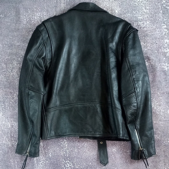 Vintage 1980s Genuine Leather Biker Motorcycle Jacket UNISEX