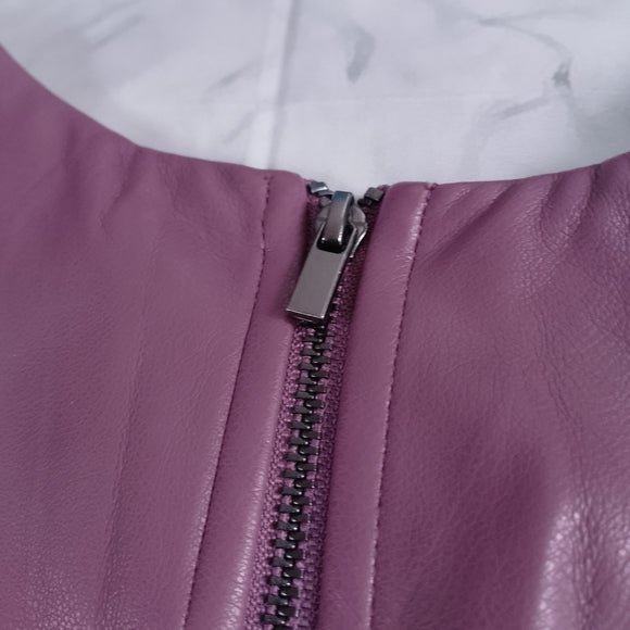 GARAGE Faux Leather Purple Crop Top
