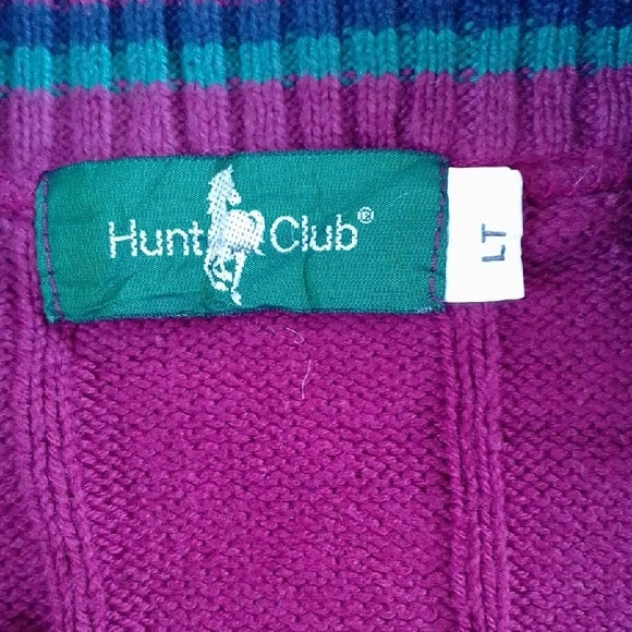 Vintage 90s HUNT CLUB Maroon Ribbed Knit Sweater