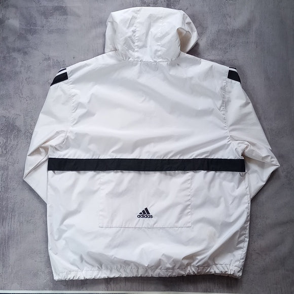 Vintage 90s ADIDAS Windbreaker Jacket WHITE