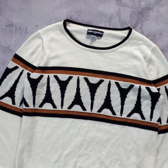 Karl Lagerfeld Eiffel Tower Bishop-Sleeve Sweater