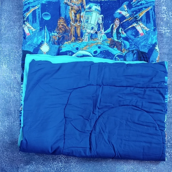 Vintage 1977 Star Wars Themed Blue Sleeping Bag