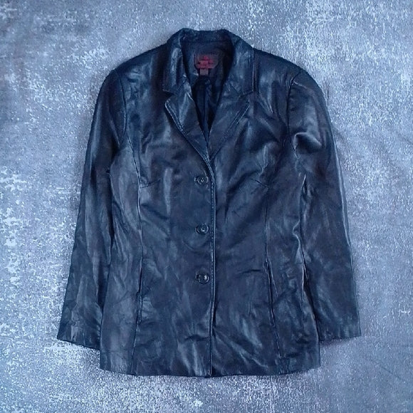 Vintage 90s Danier Classic Black Italian Leather Jacket