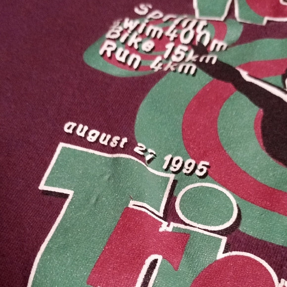 Vintage 1995 BROOKS WELLAND TRIATHALON Single Stitch T-Shirt