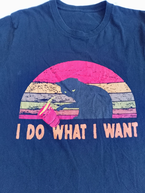 'I Do What I Want' Cat Graphic T-Shirt Cat Knocking Stuff off Tables