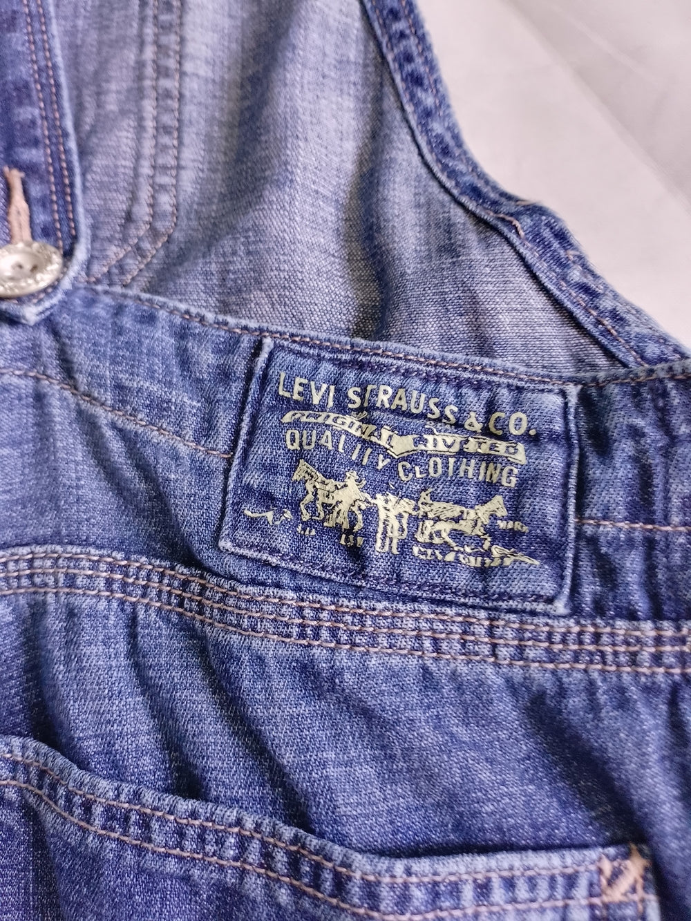 LEVIS Blue Denim Overalls Women's Jeans Boyfriend Skinny