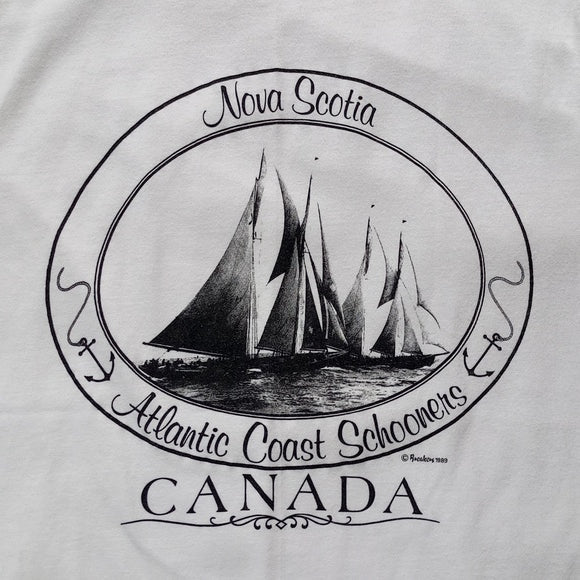 Vintage 1989 Nova Scotia Atlantic Coast Schooners Canada Single Stitch Tee