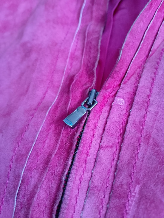 Jones New York Suede Red Zip Front Jacket