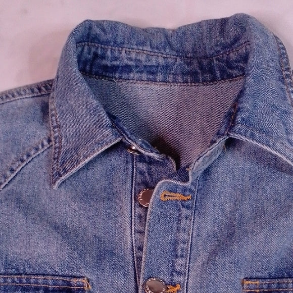 Denim Jumpsuit with Belt Workwear