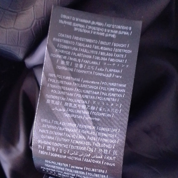 GUESS Black Faux Leather Jacket with Faux Fur Collar