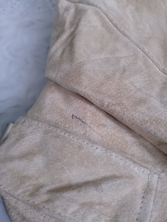 Women’s Suede Moto Jacket - Beige LEATHER SMART SET