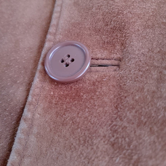 BRITCHES Men's Leather Suede Button-Front Jacket in Rust