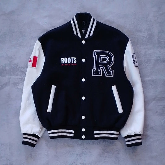 VINTAGE 1999 Roots Athletics Canada Kids Varsity Jacket UNISEX
