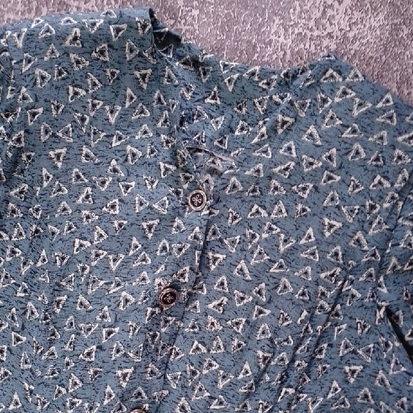 VINTAGE 90s Handmade Patterned Blue Women's Top