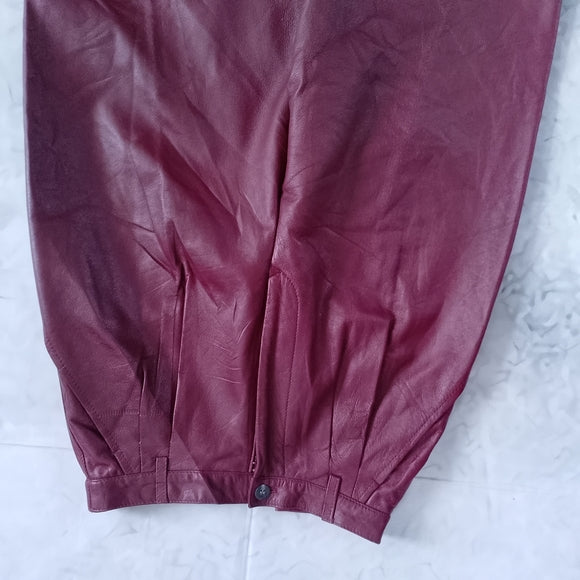 Vintage 90s NANCY HELLER Burgundy Leather Pants