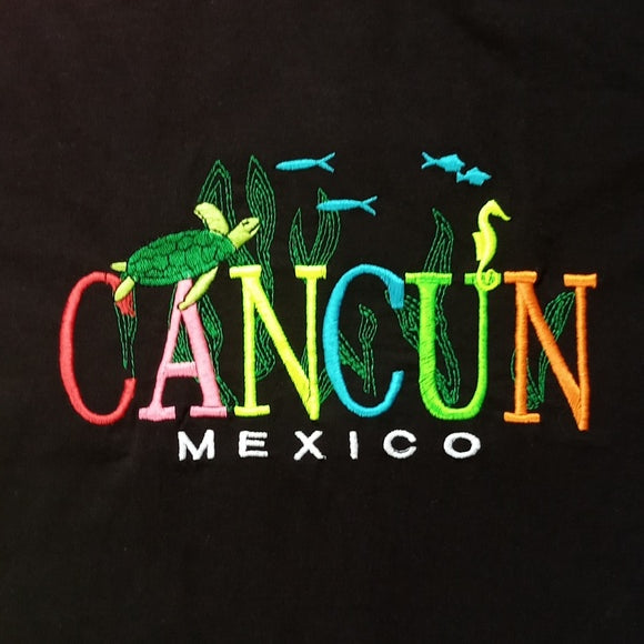 Cancun Mexico Embroidered T-Shirt UNISEX