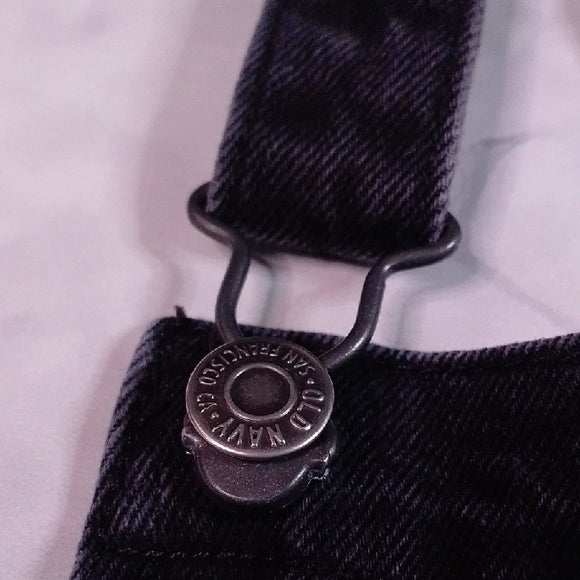 Stylish Modern Black Denim Overalls Workwear