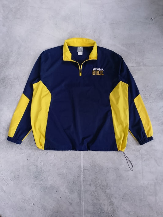 NCAA MICHIGAN UNIVERSITY SO BLUE Windbreaker Pullover Quarter Zip
