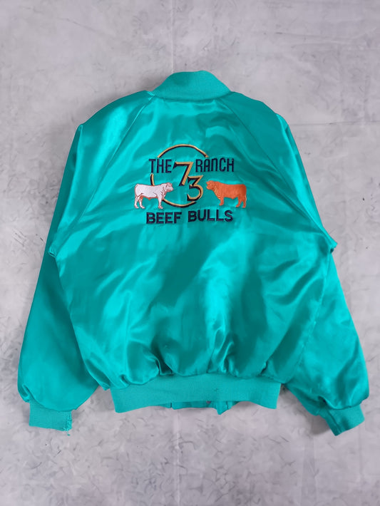 Vintage 90s 'The 73 Ranch Beef Bulls' Embroidered Jacket