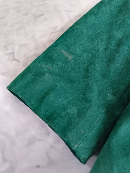 Vintage Women's Emerald Green Suede Blazer Jacket SEPARATE SCENE