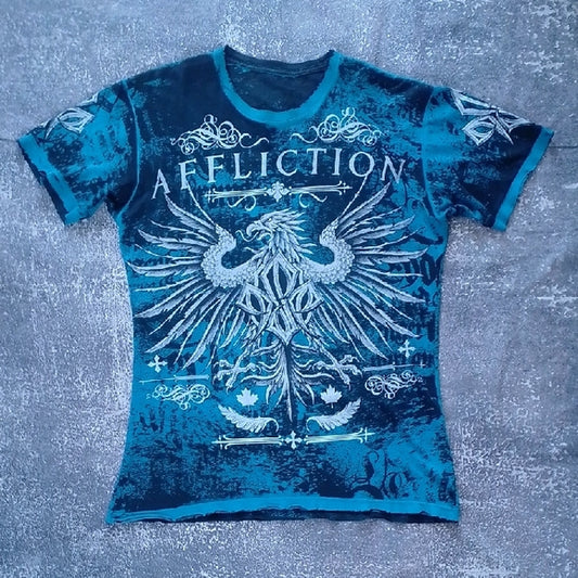 George St.Pierre Affliction Tee - Navy and Red RUSH REVERSIBLE