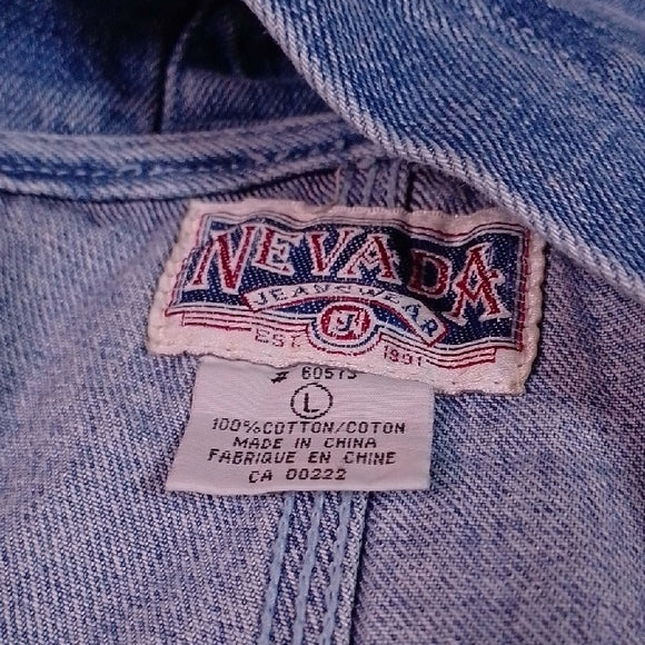 Vintage 90s NEVADA Blue Denim Overalls Workwear UNISEX