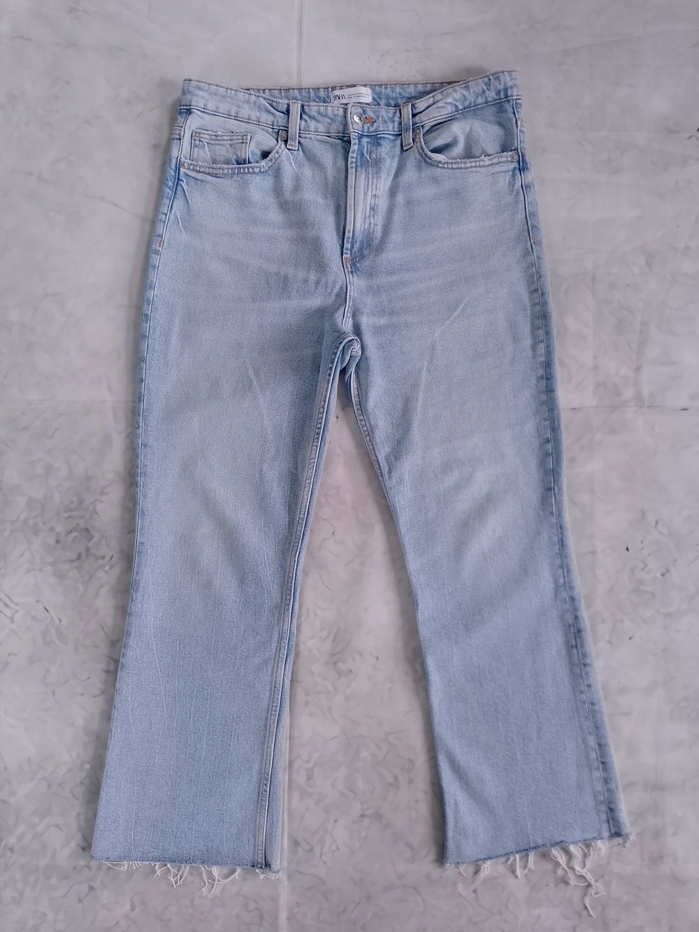 Zara Light Blue Denim Flare Jeans
