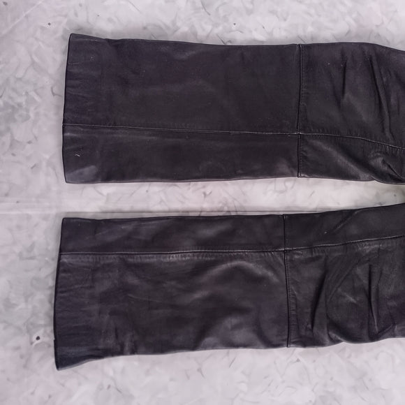 Vintage 80s Hein Gericke Black Leather Motorcycle Pants Biker