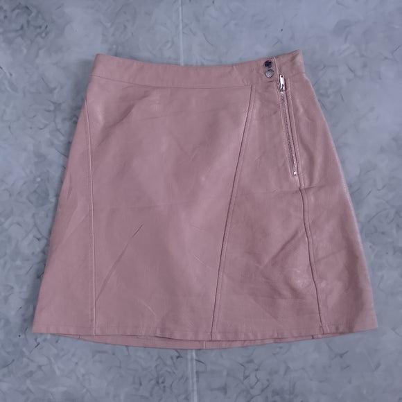 Zara Pink Faux Leather Skirt