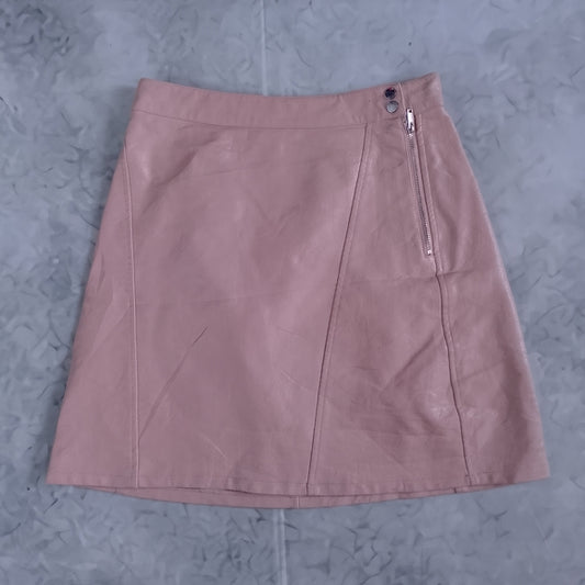 Zara Pink Faux Leather Skirt