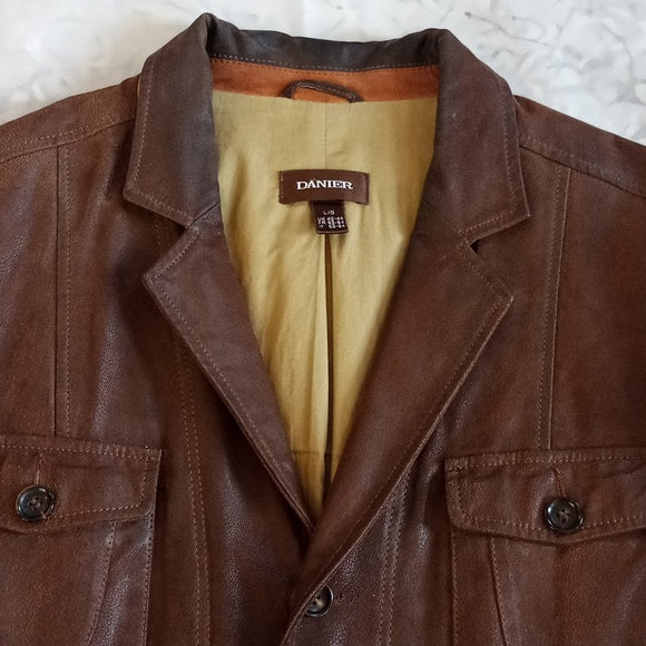 DANIER 100% LEATHER Cargo Pocket JACKET