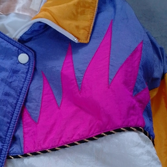 Vintage 90s Sun Style Yellow Pink Purple Colour Block