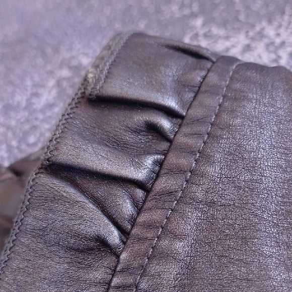 CLEO Women's Metallic Gray Faux Leather Jacket