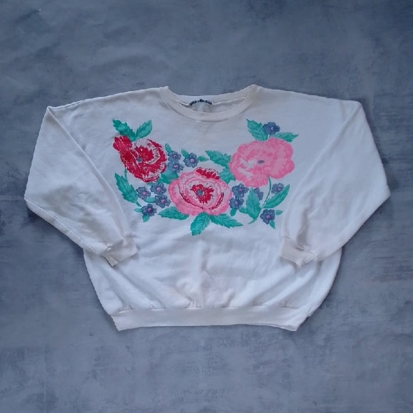 Vintage 90s Floral Print Sweatshirt UNISEX