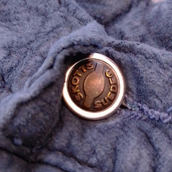 Vintage 90s SKOTTS SUEDE Vibrant BLUE LEATHER Pants WASHABLE