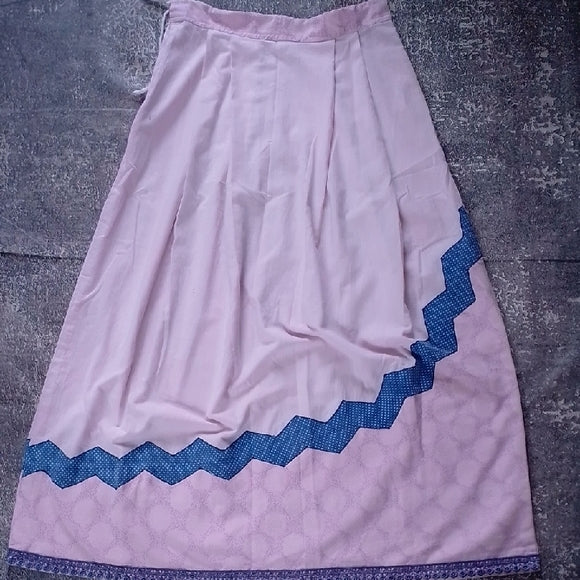 Vintage 90s FHANDMADE ZIG ZAG Elegant Pink and Blue Women's Skirt