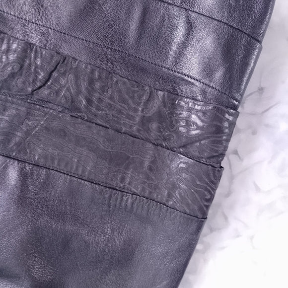 Vintage 90s MOMENTO MADE IN ITALY Black Leather Skirt
