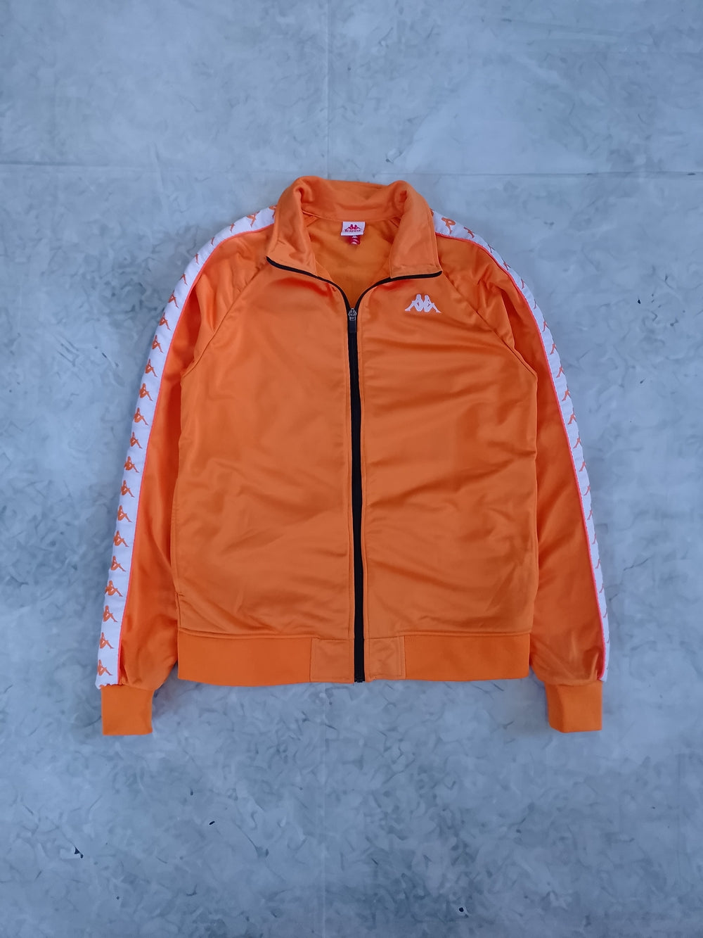 Kappa Men's Orange Track Jacket with Logo Tape