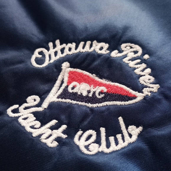 Vintage 1980s Champions Ottawa River Yacht Club Bomber Acetate Jacket Jan