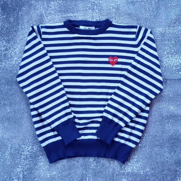 PLAY Comme des GARCONS Striped Blue/White Wool Sweater