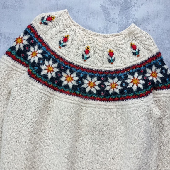 Vintage Dale Of Norway Wool Floral & Snowflake Sweater