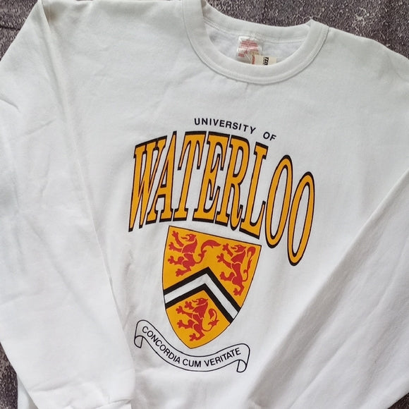 Vintage 90s University of Waterloo White Sweater Crewneck