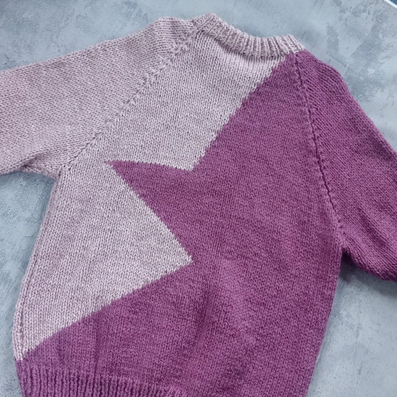 Vintage Two Tone Big Comfy Sweater UNISEX Half-Star