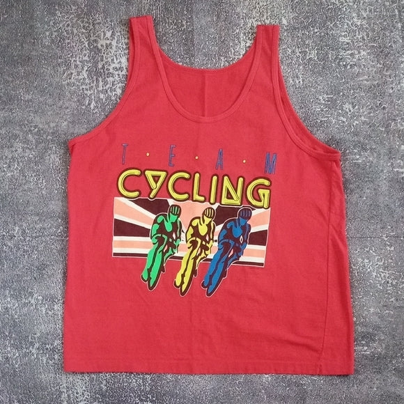 Vintage 1990 TEAM CYCLING MUSCLE SHIRT SINGLE STITCH