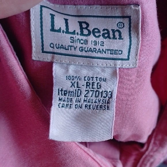 L.L. Bean Men's Casual Pink Button Down Shirt