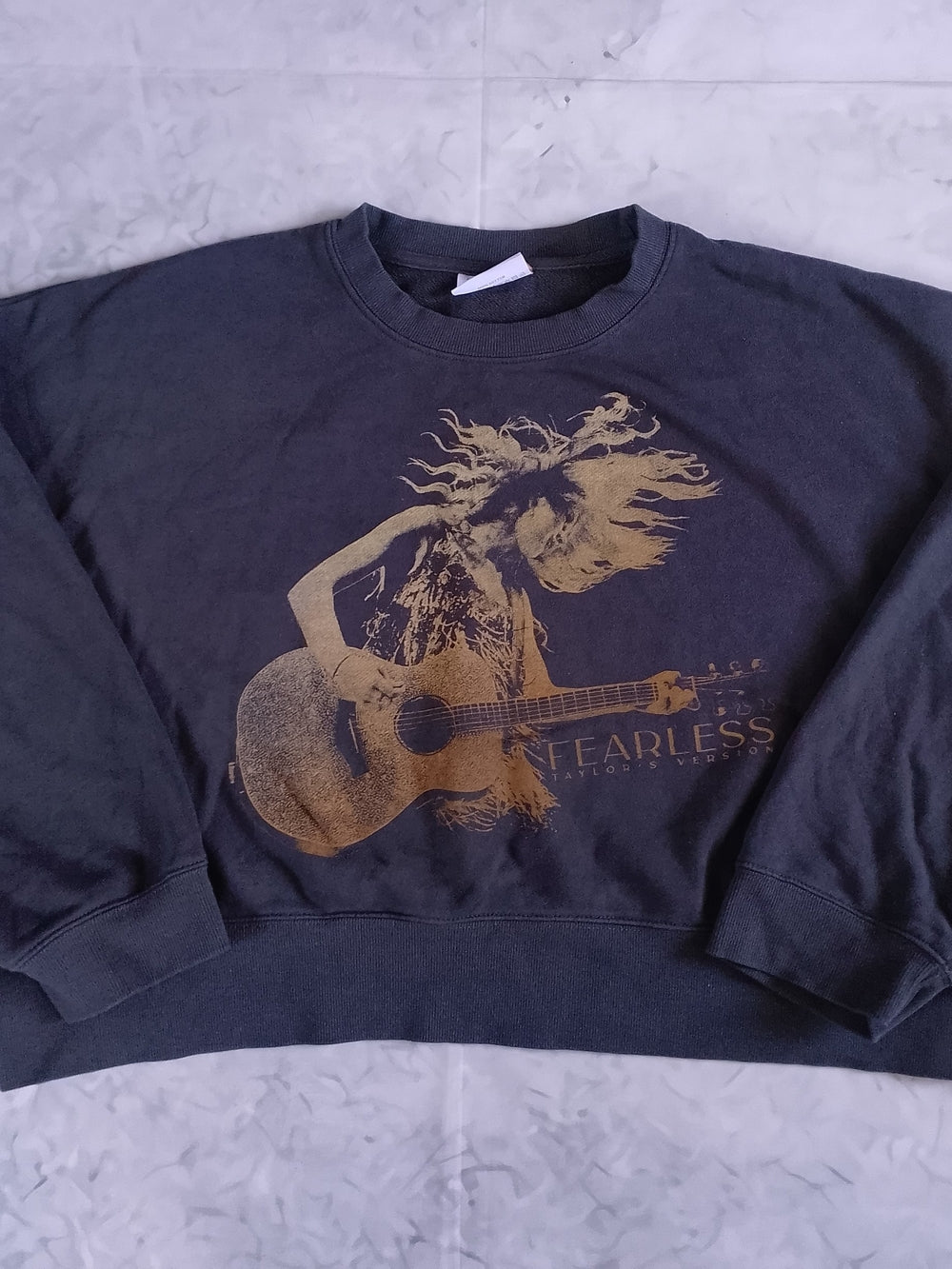 Men's Black Crewneck Sweatshirt with Gold Graphic