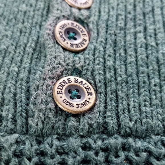 Vintage EDDIE BAUER Half Button Sweater Green