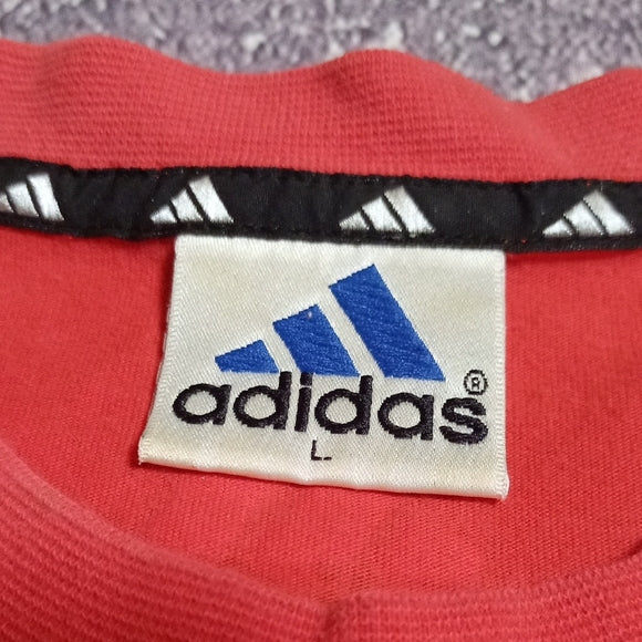 Vintage 90s ADIDAS SOCCER Graphic Red T-Shirt