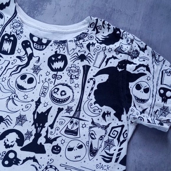 Nightmare Before Christmas Pattern Top T-Shirt